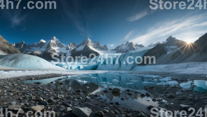 Sunrise Kisses Melting Alpine Glacier