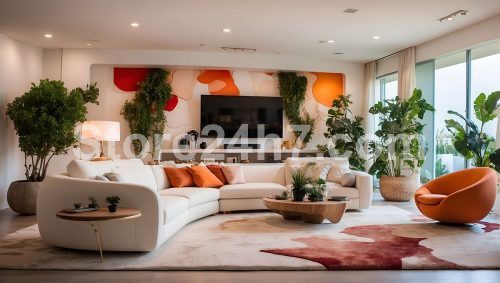 Cozy Modern Botanical Living Room