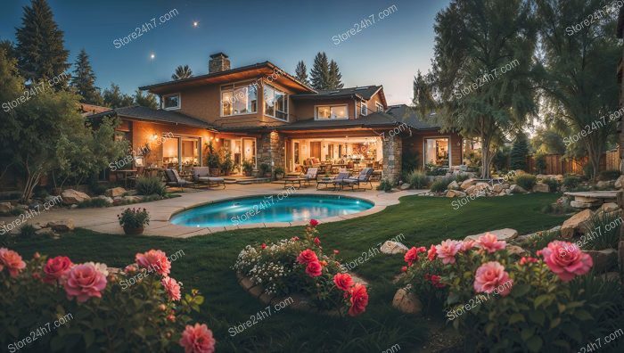 Twilight Elegance in Luxurious Home Setting
