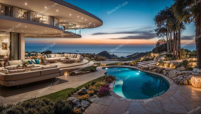 Coastal Twilight Modern Villa Elegance