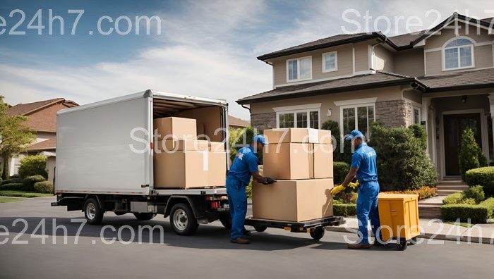 Movers Loading Truck Efficiently Together