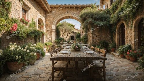 Italian Home's Serene Courtyard Dining