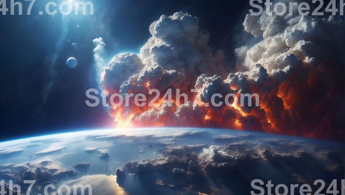 Planet Impact Firestorm from Space