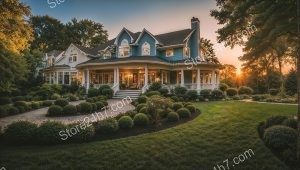 Charming Victorian Home Sunset Ambiance