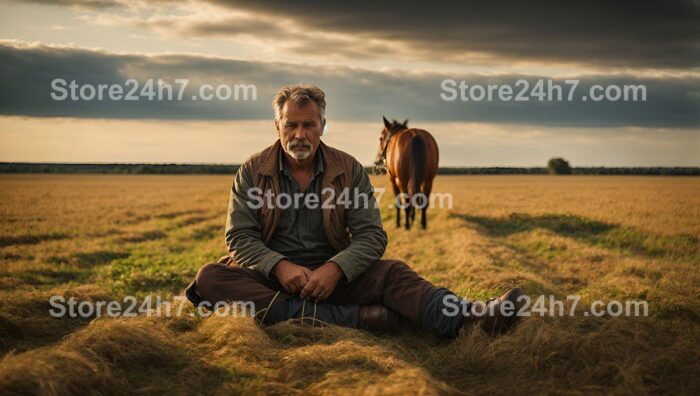 Resting Farmer Contemplating Government Protest