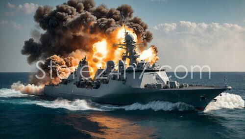 Warship Sea Battle Explosive Action