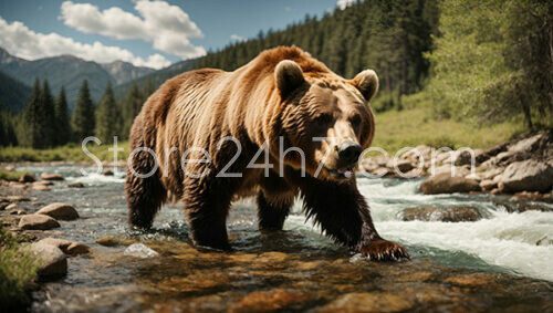 Bear Crossing Mountain River Stream