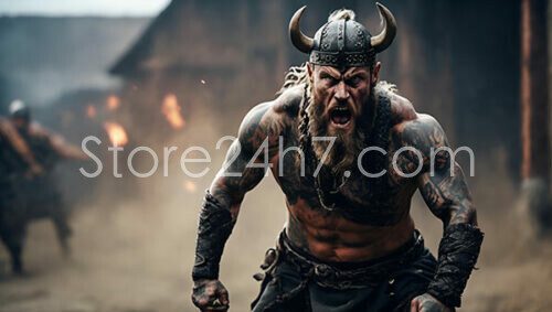 Fierce Viking Warrior Battle Cry