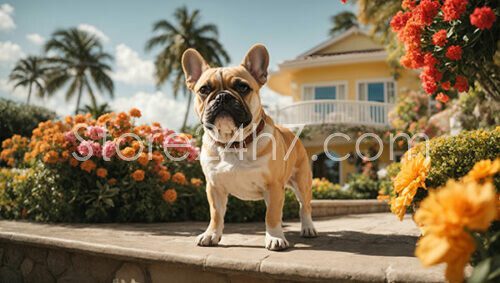 Tropical French Bulldog Floral Paradise