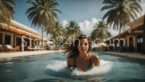 Tropical Resort Swimwear Model Splash