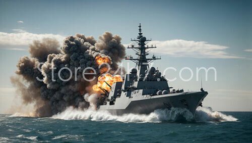 Warship Explosive Action Red Sea