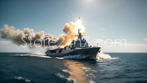 Warship Missile Strike Red Sea
