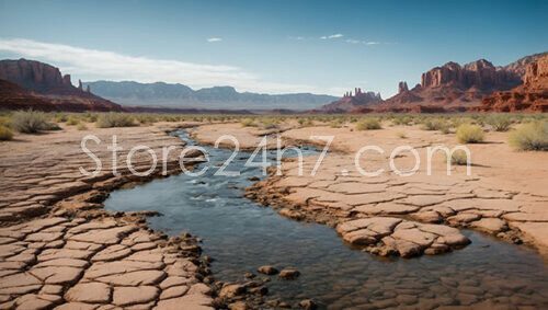 Arizona Desert Riverbed Drought Impact