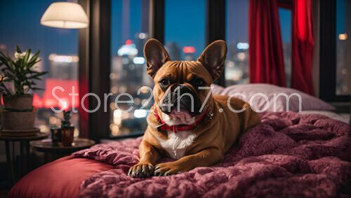 French Bulldog Luxurious Cityscape Evening