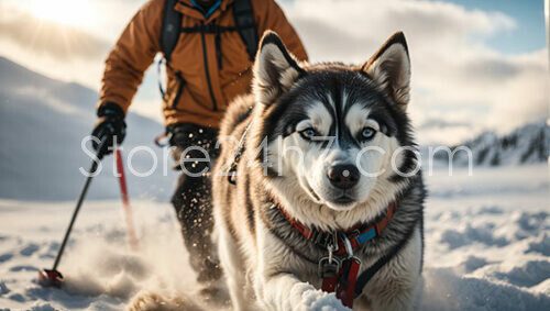 Siberian Husky Winter Adventure Trek