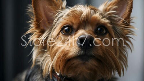 Intense Gaze Yorkshire Terrier Portrait