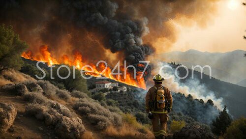 Heroic Firefighter Battles Wildfire Blaze