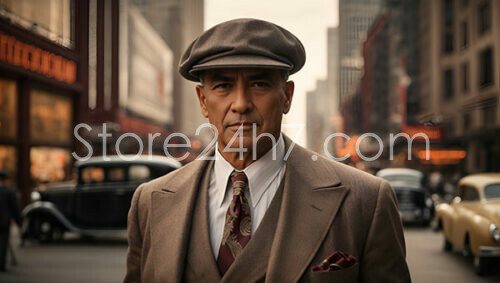 Vintage Gentleman in Classic Streetscape