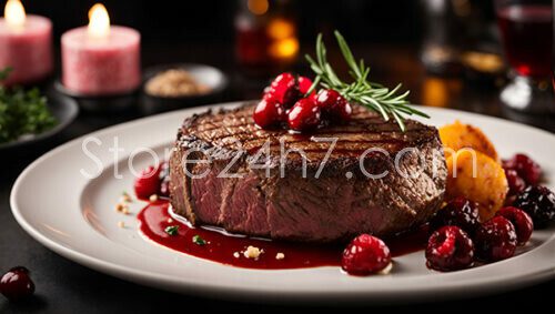 Grilled Steak Berry Sauce Elegance