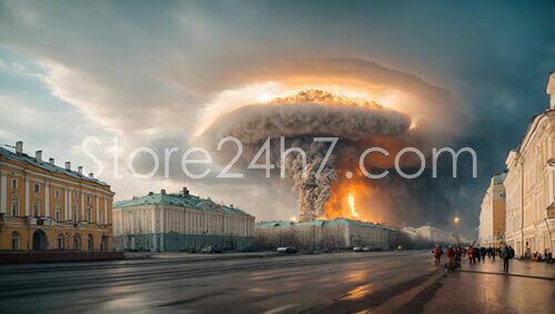 Nuclear Mushroom Cloud Cityscape