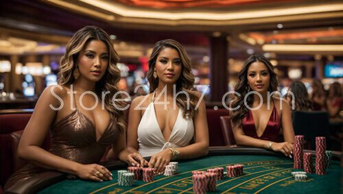 Elegant Women Players Casino Night