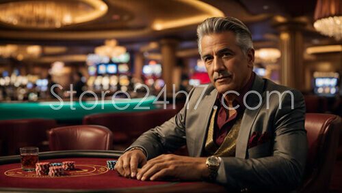 Sophisticated Player at Casino Table