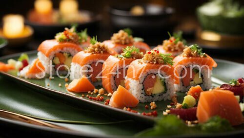 Salmon Sushi Set Artistic Gourmet