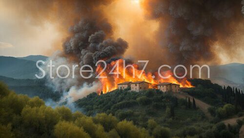 Tuscan Villa Engulfed by Wildfire
