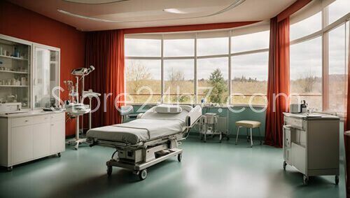 Bright Hospital Room with Scenic View