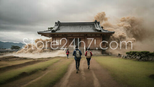 Earthquake Aftermath at Japanese Temple