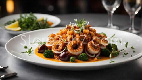 Octopus Culinary Delight Vibrant Plate