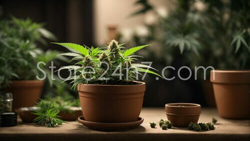 Indoor Cannabis Plant Pot Display