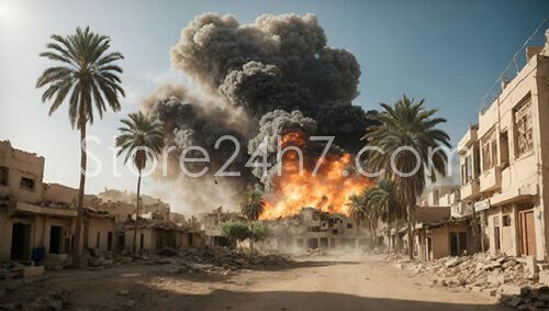 Middle East Urban Explosion Devastation