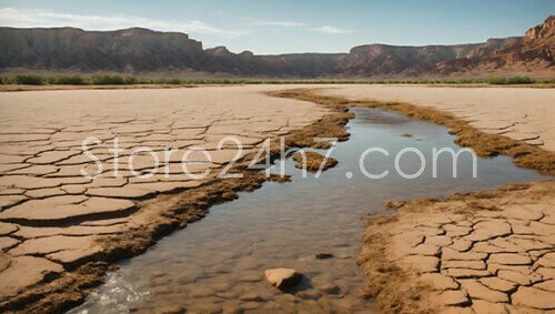 Nevada Desert Riverbed Drought Landscape