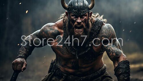 Fierce Viking Warrior Battle Cry