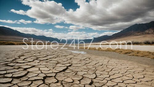 Desert Dryness Amidst Mountain Range