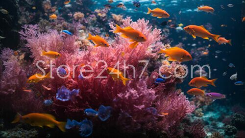 Vibrant Coral Reef Aquatic Life