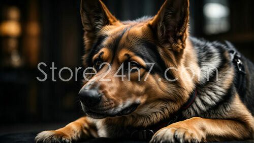 Intimate German Shepherd Indoor Portrait