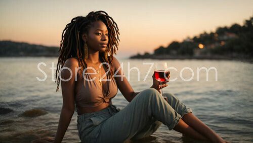 Relaxed Beach Sunset Wine Toast