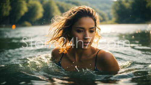 Golden Hour Swimming in Nature