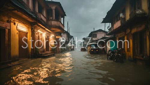 Monsoon Floods Engulf Rustic Town