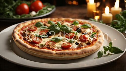 Italian Tomato Basil Mozzarella Pizza