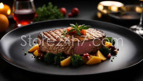 Seared Steak Perfection Vegetable Garnish