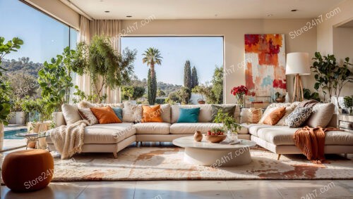 Bright Modern Living Room Panorama