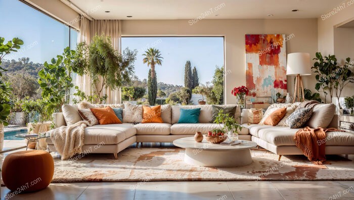 Bright Modern Living Room Panorama