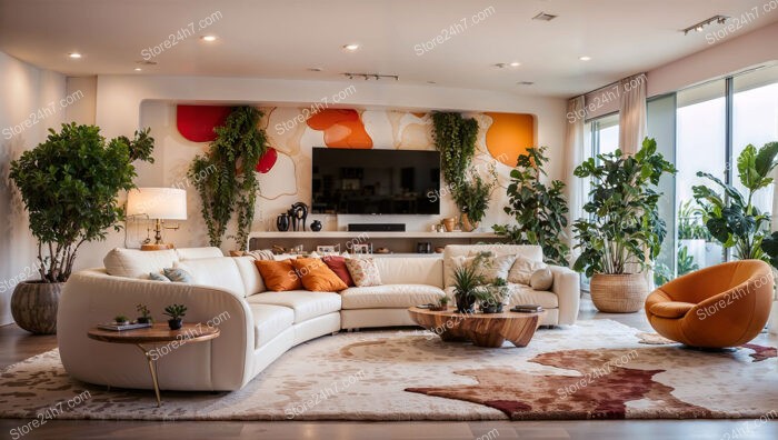 Cozy Modern Botanical Living Room