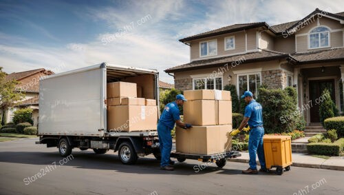 Movers Loading Truck Efficiently Together