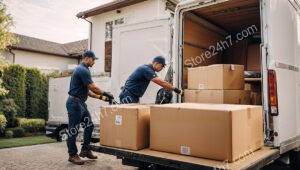 Movers Loading Truck with Precision Care