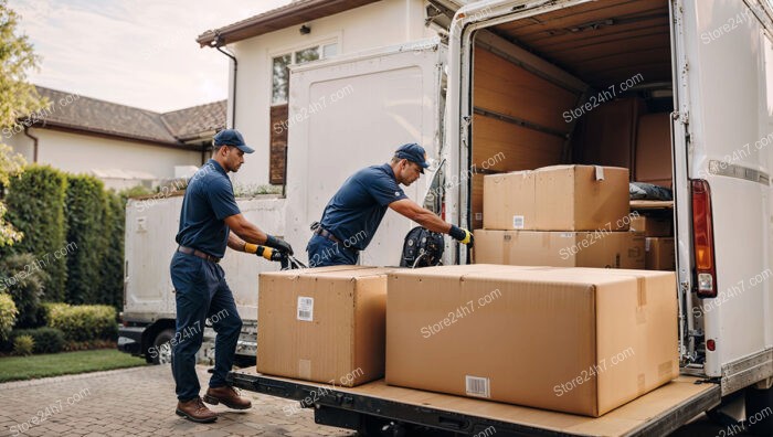 Movers Loading Truck with Precision Care