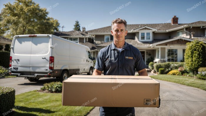 Professional Mover Delivers Box Securely